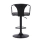 24" Gray And Black Iron Swivel Low Back Adjustable Height Bar Chair