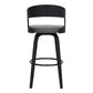 30" Gray And Black Iron Swivel Low Back Bar Height Bar Chair