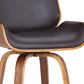 30" Brown Solid Wood Swivel Low Back Bar Height Bar Chair