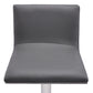 21" Gray And Silver Iron Swivel Backless Adjustable Height Bar Chair