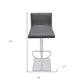 21" Gray And Silver Iron Swivel Backless Adjustable Height Bar Chair