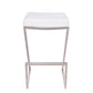 26" White And Silver Iron Backless Counter Height Bar Chair