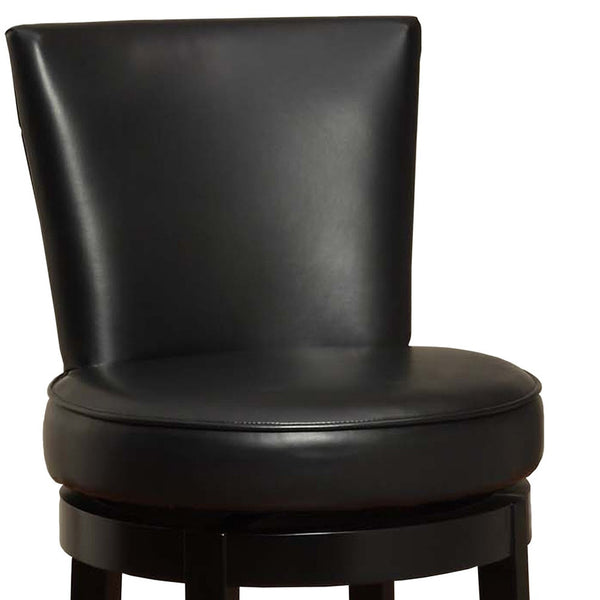 30 Black Solid Wood Swivel Bar Height Bar Chair