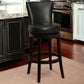 30" Black Solid Wood Swivel Bar Height Bar Chair