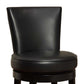 30" Black Solid Wood Swivel Bar Height Bar Chair