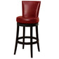 30" Red And Black Solid Wood Swivel Bar Height Bar Chair