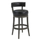 31" Onyx And Gray Solid Wood Swivel Low Back Bar Height Bar Chair