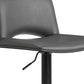 24" Gray And Black Faux Leather And Iron Swivel Low Back Adjustable Height Bar Chair