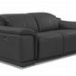 72" Gray And Silver Italian Leather Power Reclining Loveseat
