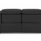 72" Gray And Silver Italian Leather Power Reclining Loveseat