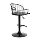 23" Black Iron Low Back Adjustable Height Bar Chair