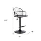 23" Black Iron Low Back Adjustable Height Bar Chair