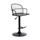 23" Black Iron Low Back Adjustable Height Bar Chair