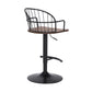 23" Brown And Black Iron Low Back Adjustable Height Bar Chair