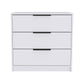 28" White Manufactured Wood Three Drawer Dresser