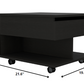 22" Black Manufactured Wood Rectangular Lift Top Coffee Table With Drawer