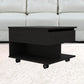 22" Black Manufactured Wood Rectangular Lift Top Coffee Table With Drawer