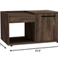 32" Dark Walnut Manufactured Wood Rectangular Coffee Table With Shelf