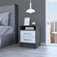 Sophisticated and Stylish Smokey Oak and White Nightstand