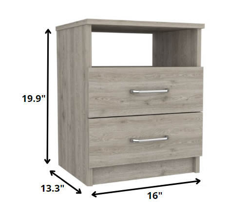 Modern and Stylish Light Grey Particle Bedroom Nightstand