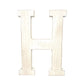 16" Distressed White Wash Wooden Initial Letter H Sculpture