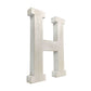 16" Distressed White Wash Wooden Initial Letter H Sculpture