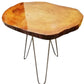 24" Natural Solid Wood Live Edge and Metal End Table