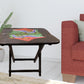 20" Dark Brown Solid Wood Nature Design Folding Portable End Table