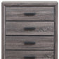 31" Grey Solid Wood Five Drawer Chest