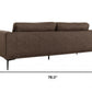 Modern 78" Brown Loveseat With Removable Cushions