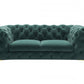 74" Emerald Green And Gold Velvet Loveseat