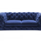 Glam  74" Blue Velvet And Gold Loveseat