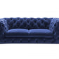 Glam  74" Blue Velvet And Gold Loveseat