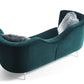 83" Green Velvet Curved Sofa With Silver Legs