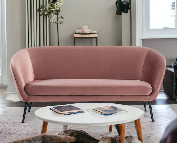 75 Coral Sofa With Black Legs