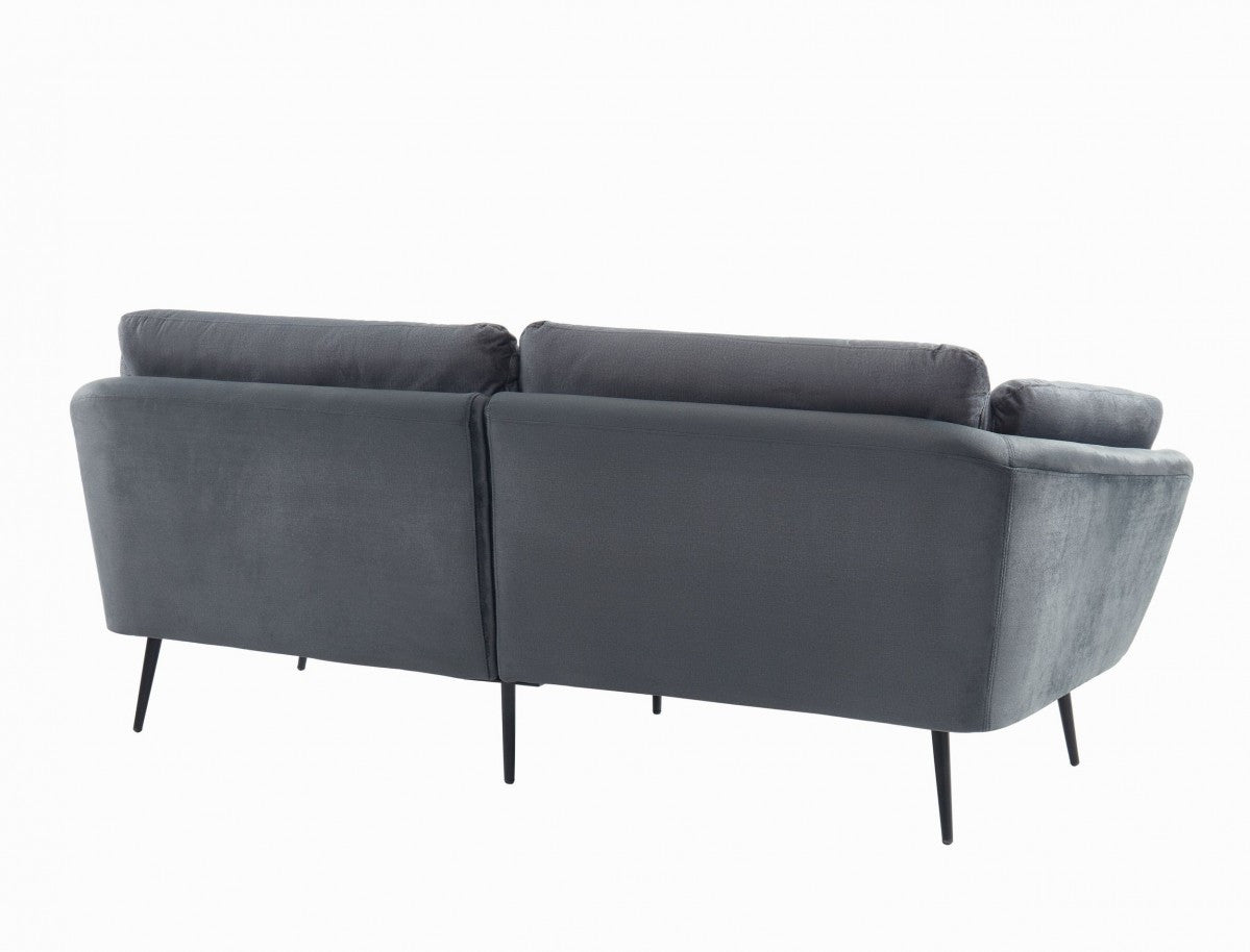 84" Dark Gray Sofa With Black Legs