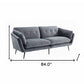 84" Dark Gray Sofa With Black Legs