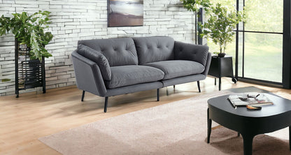 84" Gray Sofa With Black Legs