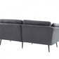 84" Gray Sofa With Black Legs