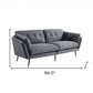 84" Gray Sofa With Black Legs