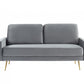 72" Gray Velvet Sofa With Brass Legs