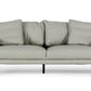 87" Gray Genuine Leather Sofa With Black Legs