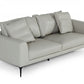 87" Gray Genuine Leather Sofa With Black Legs