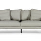 87" Gray Genuine Leather Sofa With Black Legs