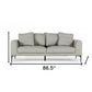 87" Gray Genuine Leather Sofa With Black Legs