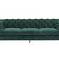 97" Green Velvet Sofa With Gold Legs