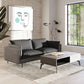 87" Dark Gray Polyester Blend Sofa With Silver Legs