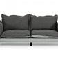 87" Dark Gray Polyester Blend Sofa With Silver Legs