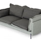 87" Dark Gray Polyester Blend Sofa With Silver Legs