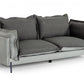 87" Dark Gray Polyester Blend Sofa With Silver Legs